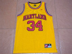 Maillot De Basket NCAA University of Maryland Leonard Kevin Bias 34 Engrener Jaune